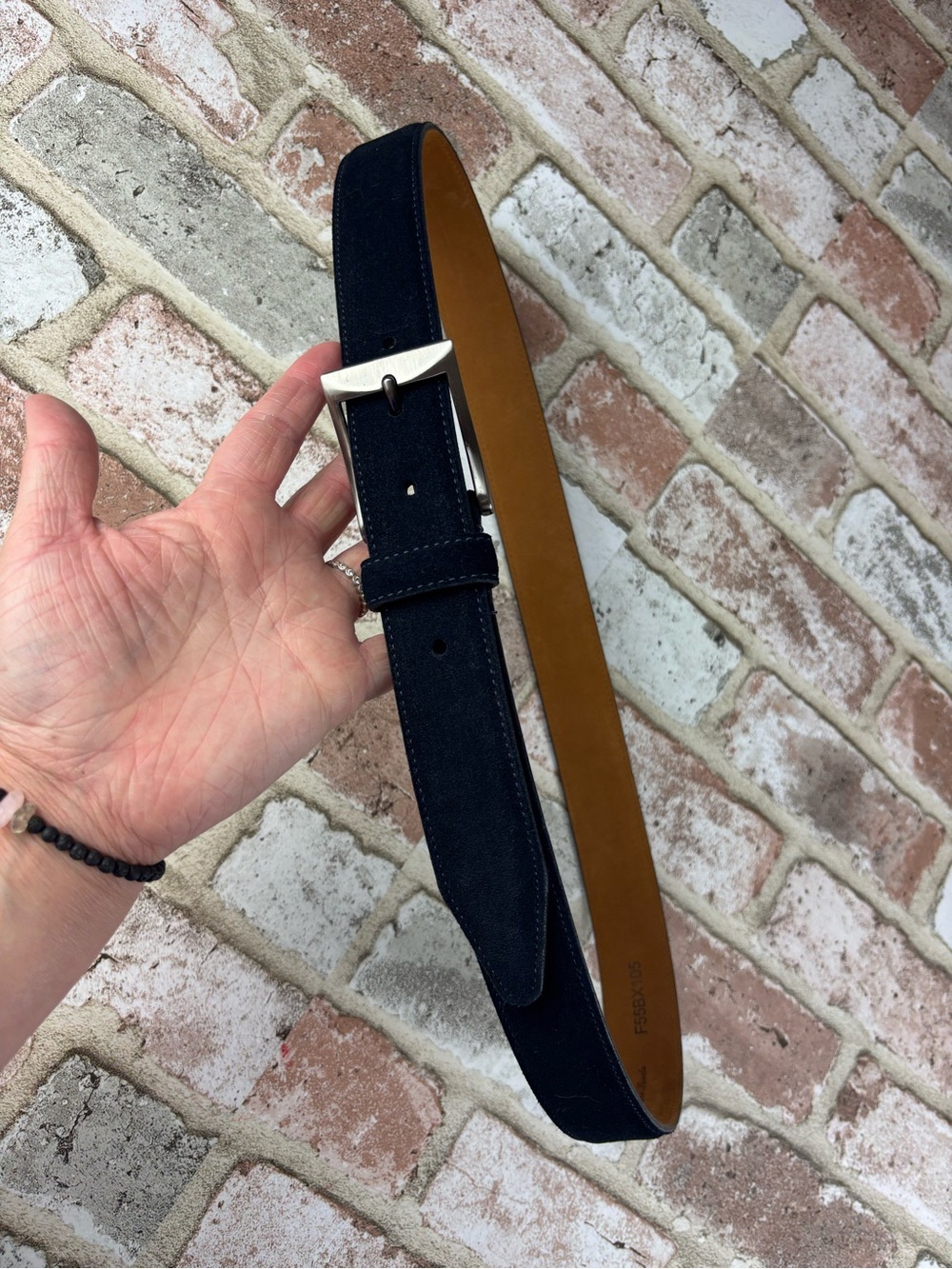 NWOT Cremieux Cashmere Suede Dress Belt Size 38 Mens - Picture 3 of 7
